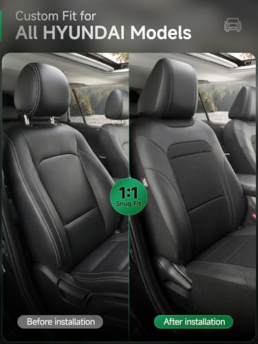 GIANT PANDA Air Cool Mesh Car Seat Cover Custom Fit Hyundai Sonata Elantra Santa Fe Tucson Accent Kona Palisade,Breathable Cooling Seat Protector with Leather Back Pannel(Black) - color: Black, size: Fit Hyundai（Sedan）
