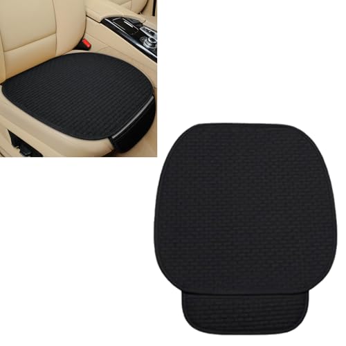 2PCS Car Seat Cushion Covers, Car Seat Cover Pad Front Bottom Protector Mat with Storage Pocket, Breathable Comfortable Auto Front Cushion Pad Mat for Most Vehicle and Office Accessories(Black)