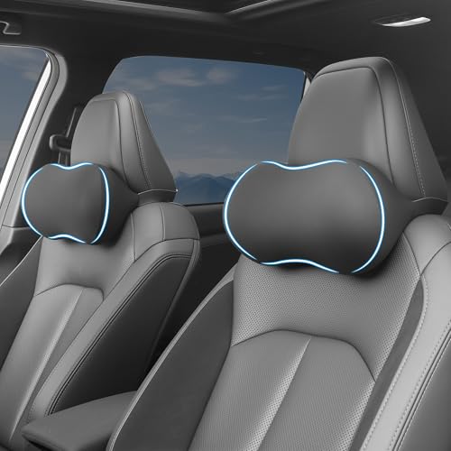 Car Headrest Pillow for Neck Support Memory Foam Car Neck Pillow Universal Fit Head Rest Travel Pillow Car Pillow for Pain Relief While Driving Black 2pc - size: Silky Headrest Black 2pc