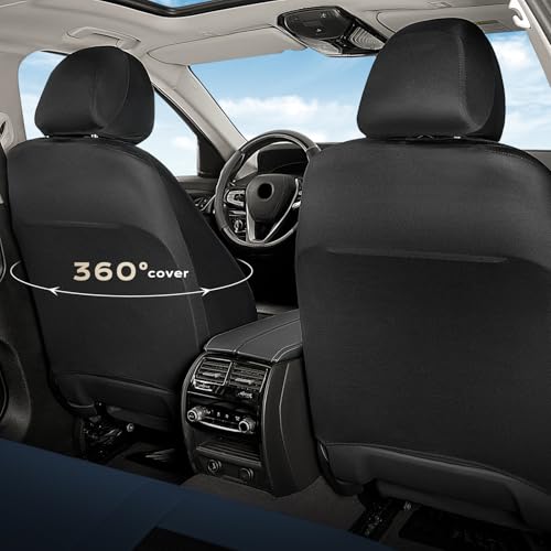 Coverado Car Seat Covers Full Set, Luxury Leather Car Seat Covers, Automotive Front and Rear Mesh Seat Covers, Full Set 5 Seats, Blue Black Seat Covers for SUV Sedan Truck - color: Blue&Black, size: FullSet