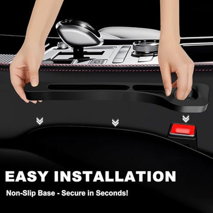 Car Seat Gap Filler 2 Pack,No Drop Seat Guard,Drop Seat Gap fillers Between Seat and Console Stop Things from Dropping (Black)