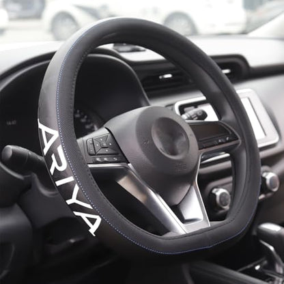 XITER Leather Steering Wheel Cover for Ariya 2023-2025,with Ariya Logo - color: Ariya 2023-2025,With "Ariya " LOGO