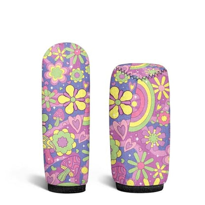 Bulopur Car Shifter Gear Hand Brake Trim Cover Set for Most Cars Van SUV Sedan Truck Auto Accessories - color: Boho Hippie Flower