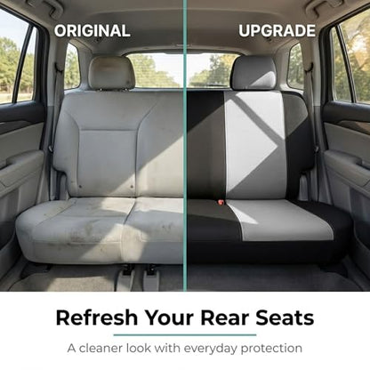 FH Group Automotive Solid Bench Car Seat Cover Flat Cloth Rear Set, Easy to Install – Universal Fit for Cars Trucks & SUVs (Gray) FB050012 - color: Gray