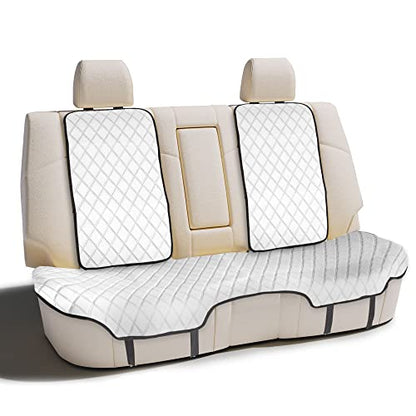 FH Group Car Seat Cushion Neosupreme Automotive Seat Cushions - Universal Fit, Rear Car Seat Cushion, Car Seat Cushions with Non-Slip Silicone Backing for SUV, Sedan, Van Rear Set White - color: White, style: Rear Bench