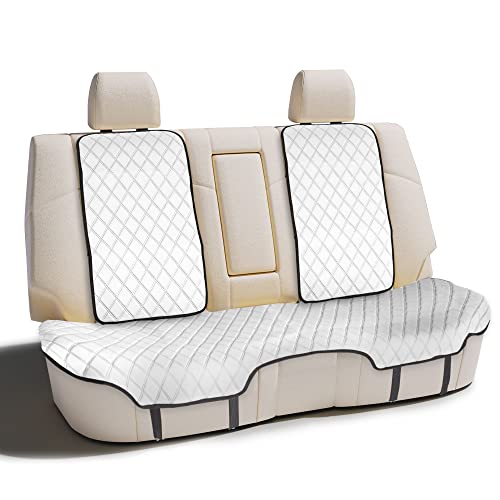 FH Group Car Seat Cushion Neosupreme Automotive Seat Cushions - Universal Fit, Rear Car Seat Cushion, Car Seat Cushions with Non-Slip Silicone Backing for SUV, Sedan, Van Rear Set White - color: White, style: Rear Bench