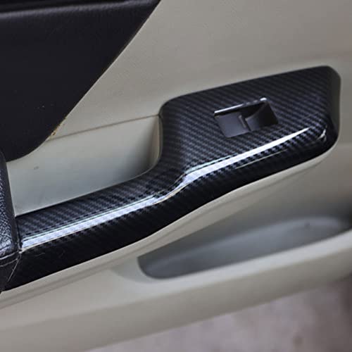 for Honda Civic 2012 2013 2014 2015 Carbon Fiber Style ABS Door Window Lift Buttons Cover Trim, Brake Handle Handbrake Cover, Air Condition Panel Cover Trim (Door Window Lift Panel Trim) - style: Door Window Lift Panel trim