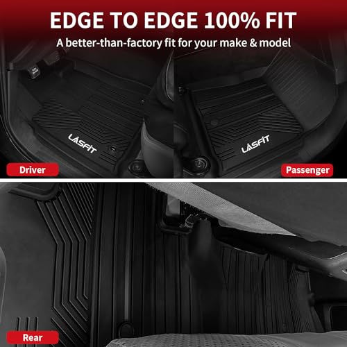 LASFIT Floor Mats for Toyota RAV4 2019-2025 Gas(Not Fit Hybrid/Prime) All Weather TPE Custom Fit Floor Liners for RAV 4 LE/XLE/Limited/Adventure/XLE Premium/TRD Off-Road Front&Rear 2 Row Car Mats