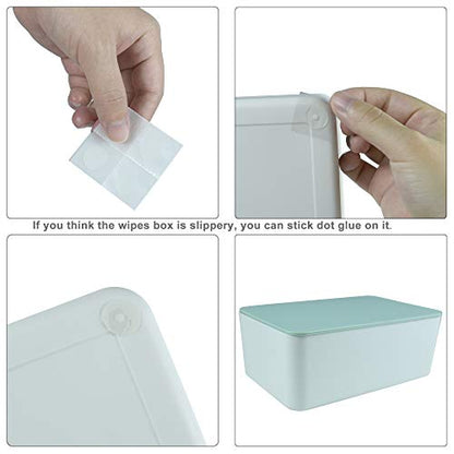 Diaper Wipes Dispenser, Tissue Storage Box Case, Wet Wipe Dispenser Holder with Lid for Home, Office, Cars (Green) - color: Green Lid, White Box
