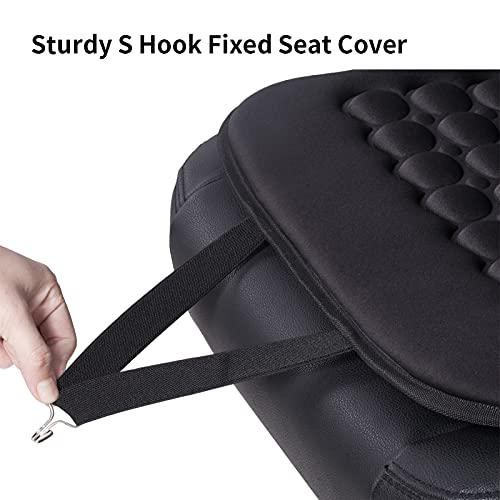 FREMONT AUTO Car Seat Cover Breathable Seat Protector- Made with Premium Polyester and Massage Magnet Bubble Cushion - Adjustable for Cars Truck SUV Vans, Airbag Compatible (Black 1PC)