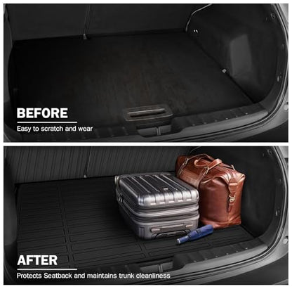 Trunk Mat & Backrest Mat Compatible with 2025 2026 Nissan Kicks, Waterproof TPE Rear Seat Back Protector with Velcro, Custom Fit All-Weather Cargo Liner(Only Fit Upper Layer) - size: for nissan 2025+