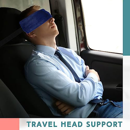 2 Pcs Travel Pillow for Sleeping Airplane Headrest Airplane Head Strap Sleeper Pillow Travel Head Sleep Support Band with 2 Extension Straps for Car Plane Travel (Gray, Blue) - color: Gray, Blue