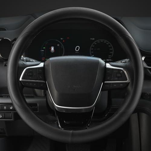 Customized Auto Car Steering Wheel Cover for Dodge Challenger Charger Durango Avenger Ram, for Dodge Accessories, 14.5-15 inch, Black - color: Black-2