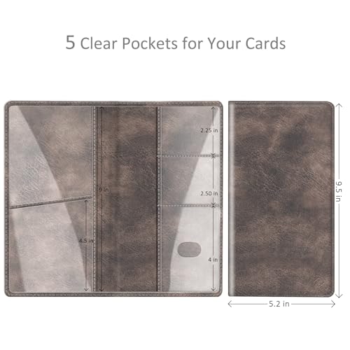 FINPAC Car Registration and Insurance Card Holder, Vehicle Glove Box Card Organizer Wallet Automobile Accessories for License - color: Grey