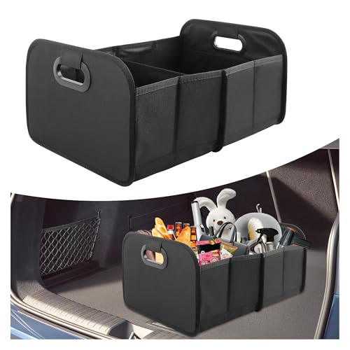 Large Capacity Trunk Organizer for Car,Foldable Multi-Compartment SUV Trunk Organizer for Storaging Tools Toys Foods,Universal Oxford Cloth Car Organizers and Storage