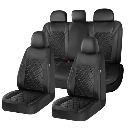Coverado Car Seat Covers, Seat Covers Full Set, 5 Seats Automotive Seat Cover, Mesh Breathable Seat Protectors, Universal Fit for Most Cars - color: Black, size: FullSet