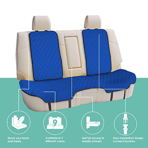 FH Group Car Seat Cushion Neosupreme Automotive Seat Cushions - Universal Fit, Rear Car Seat Cushion, Car Seat Cushions With Non-slip Silicone Backing for SUV, Sedan, Van Rear Set Blue - color: Blue, style: Rear Bench