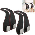 2PCS Car Purse Holder Hook, Seat Back Storage Hook, Leather-Wrapped Alloy Double Headrest Hook for Purses & Bags, Cute Car Interior Accessories for Women and Men, Black