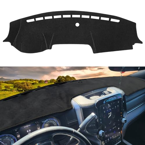 SKYLOTEC Dash Cover Compatible with Dodge RAM 1500 2500 3500 2019-2025 2026 Dash Pad Dashboard Mat Carpet Protector (Not Fit for Classic) - size: 2019-2026 RAM