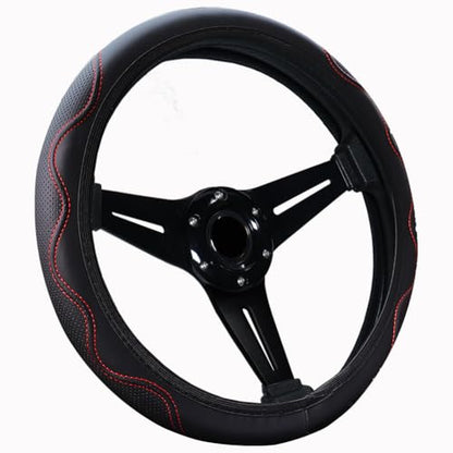 Elastic Steering Wheel Cover Universal 15 inch Steering Wheel Covers Soft Microfiber Leather Breathable Anti-Slip Durable Car Accessories Fit for Suvs, Vans, Trucks - Red - color: Red