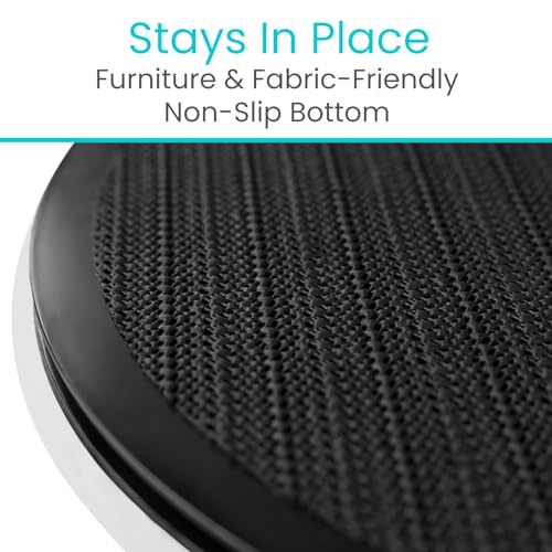 Vive Swivel Car Seat Cushion for Handicapped & Elderly Assistance - 360 Large Round Rotating Chair Pad with Memory Foam (Black)