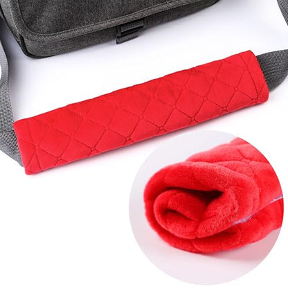 Amooca Soft Automotive Seat Belt Cover Seatbelt Shoulder Pad Neck Protector Cushions Universal Fit SUV Trucks Backpack 2 PCS Red 10.2in - color: Red, size: 10.2in-2pc