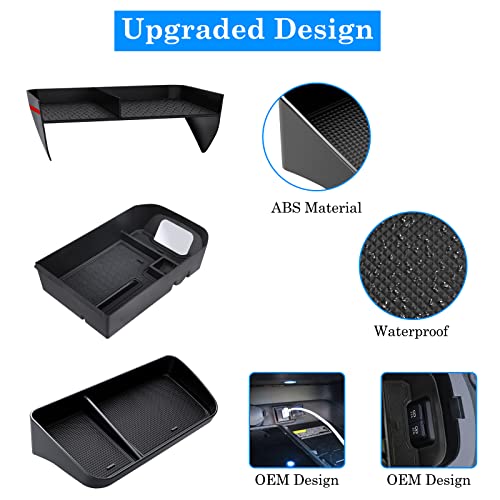 DIAMOOKY Upgraded Center Console Organizer Compatible with Toyota RAV4 2025 2024 2023 2022-2019 Interior Accessories, Armrest Storage Box, Dash Storage Tray(Not for New 10.5'' Multimedia Display)-3pcs