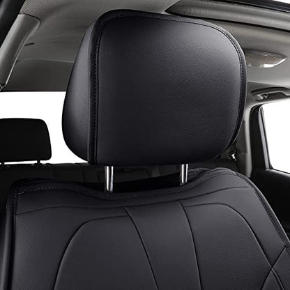 LUCKYMAN CLUB 2007-2021 Tundra Pickup Trucks Car Seat Covers X05-T3 Front-only, Fit SR5 SR Platinum TRD PRO Trims Crew/Crewmax/Extended/Double/Regular Cab with Water Proof Faux Leather (Black Front) - color: Black, size: 2007-2021 Front Pair
