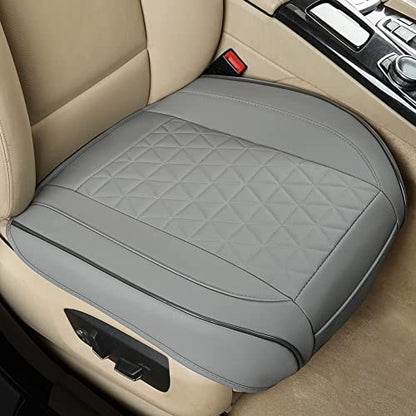 Black Panther 1 Pair Front Bottom Seat Covers Luxury Faux Leather Car Seat Protectors, Anti-Slip and Wrap Around The Bottom, Fit 95% of Vehicles - Light Gray - color: Front Pair Gray