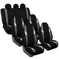 FH Group Three Row 7 Seater - Premium Modernistic Seat Covers - Fit Most Car, Truck, SUV, & Van Gray/Black - color: Gray, style: 7 Seater