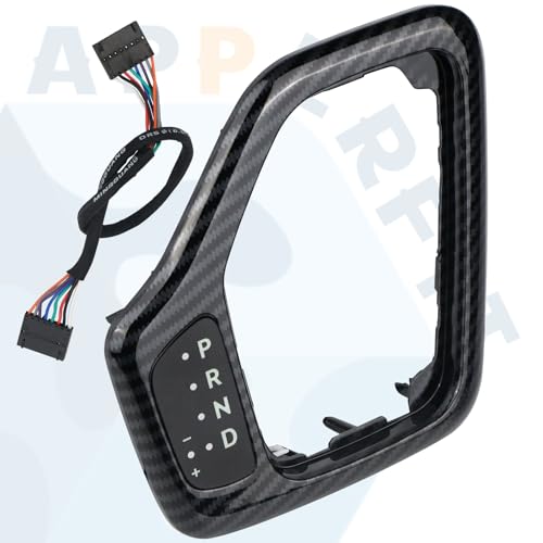 Transmission Shifter Bezel with Wire Harness 5YD27LS5AA 5YD27XSAAA 68413957AA Carbon Fiber for Gear Shift Compatible with 2014-2018 Jeep Cherokee Service Shifter - color: Carbon Fiber
