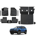 Floor Mats for Jeep Cherokee 2019-2023, All Weather Floor Mats Trunk Cargo Liner with Backrest Protectors and Door Sill Guards Accessories, Full Coverage Set