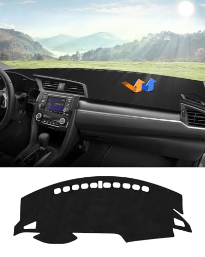 Autorder Dashboard Cover Mat for 2016-2021 Honda Civic Coupe Sedan/Hatchback Accessories Dash Cover Suede Dash Mat Sunshade Glare UV Rays Protector (Not Fit 2022 Civic) - size: dash mat for Honda Civic 2016-2020
