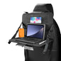 Car Steering Wheel Tray, Foldable Car Laptop Desk Eating Food Tray with Transparent Holder & Tissue Box, Adjustable Back Seat Headrest Table for in-Car Dining Working Studying (Black) - color: Black