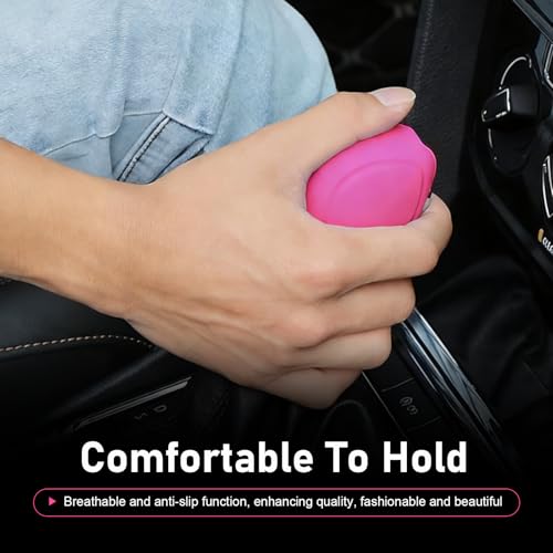 2 PCS Car Gear Shift Cover, Soft Silicone Anti-slip, Open Design, Universal for Most Cars, Trucks, SUVs (Pink)