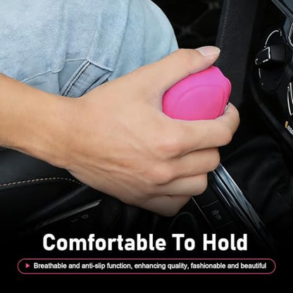 2 PCS Car Gear Shift Cover, Soft Silicone Anti-slip, Open Design, Universal for Most Cars, Trucks, SUVs (Pink)