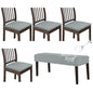 KRFOONN Waterproof Seat Covers for Dining Room Chairs Set of 4 with Bench Cover Washable Dining Chair Covers Removable Kitchen Chair Cushion Slipcovers Protector, A3 - color: Color A3