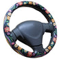 Rainbow Flowers Floral Steering Wheel Cover for 14.5-15 Inch Wheels, Premium Fabric with Non-Slip Rubber Inner Ring (Rainbow)