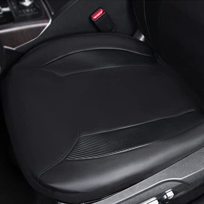 Flying Banner car seat Covers Protects Water Proof Faux Leather Carbon Fiber Fronts Solid Black (Solid Black, Front Pair) - color: Solid Black, size: Front Pair -- 2PCS