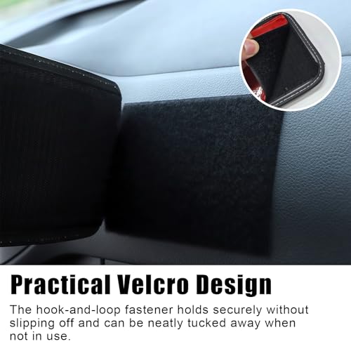 Car Seat Side Pocket Organizer, PU Leather Car Storage Bag Multifunctional Phone Wallet Key Card Holder Gap Filler Universal Pouch for Auto Door Seat Side Dash Interior Accessories (Black)