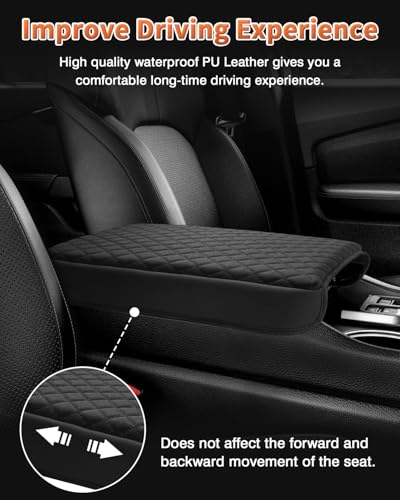 Shademax Center Console Cover for Honda Pilot 2023-2026, 2024 2025 2026 Ridgeline/Passport Accessories Armrest Cover Cushion Pad Car Arm Rest Console Box Lid Cover Protector PU Leather Black - size: Size for Honda Pilot 2023-2026