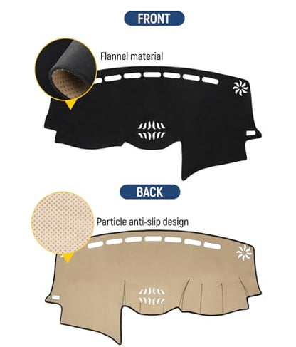 BIBLOZ Dash Cover for Lexus RX RX330 2004-2006/RX350 2007-2009/RX400h 2006-2008 Accessories Black Flannel Dashboard Cover Mat Car Dashboard UV Sun - size: 2007-2009 RX350