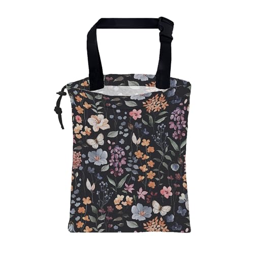 Car Garbage Bag Vintage Floral Watercolor Rustic Drawstring Car Trash Bag Hanging for Back Seat with Adjustable Buckle Canvas Vehicle Trash Can Easy-to-Install - color: Vintage Floral Watercolor Rustic