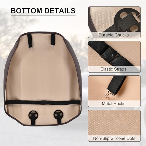 BWTJF Front Car Seat Bottom Covers Brown, Universal Leather Front Seat Covers Bottom Protector 2 Pack, Anti-Slip and Full Wrapping Edge Compatible with Most of Vehicles - SUVs/Sedans/Pickup Trucks - color: Brown, size: StyleA-Stripes