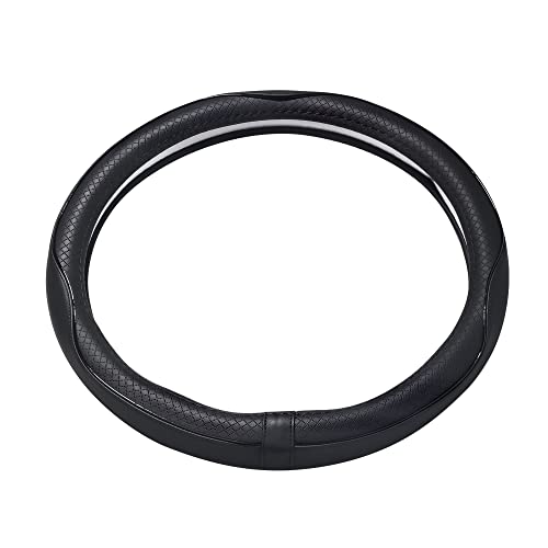 Car Steering Wheel Cover, Anti-Slip, Safety, Soft, Breathable, Heavy Duty, Thick, Full Surround, Sports Style (Black) - color: Black