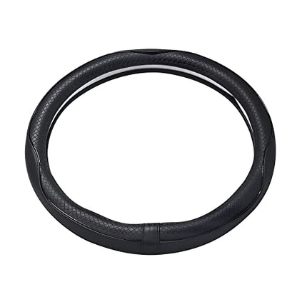 Car Steering Wheel Cover, Anti-Slip, Safety, Soft, Breathable, Heavy Duty, Thick, Full Surround, Sports Style (Black) - color: Black