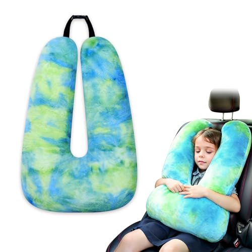 Shoulder Wrap for Family Multi-Purpose Neck Pillow, Travel Companion,Travelling Sleeping Pillow for Car, Train, Bus and Home Use - color: Tie Dye/Green