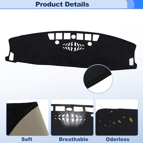 Flannel Dashboard Cover for Kia Seltos 2024 2025 2026 Interior Dash Cover Mat Pad Carpet Non-Slip Dashboard Protector Sunshine UV & Heat Resistant Black - style: for Kia Seltos 2024 2025 2026