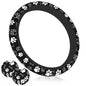 Paw Print Steering Wheel Cover - Dog Paw Print Steering Wheel Cover Dogs Prints Anti-Slip Breathable Universal for 15 Inch Car with 2 Pieces Car Coasters for Men/Women - color: Paw Print Black