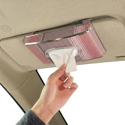 Car Tissue Holder, Faux Leather Visor Tissue Box Holder with Secure Clip, Hanging Tissue Dispenser for Sun Visor or Seat Back, Easy Access Organizer, Fits Most Cars SUVs Trucks (Hanging) - style: Hanging